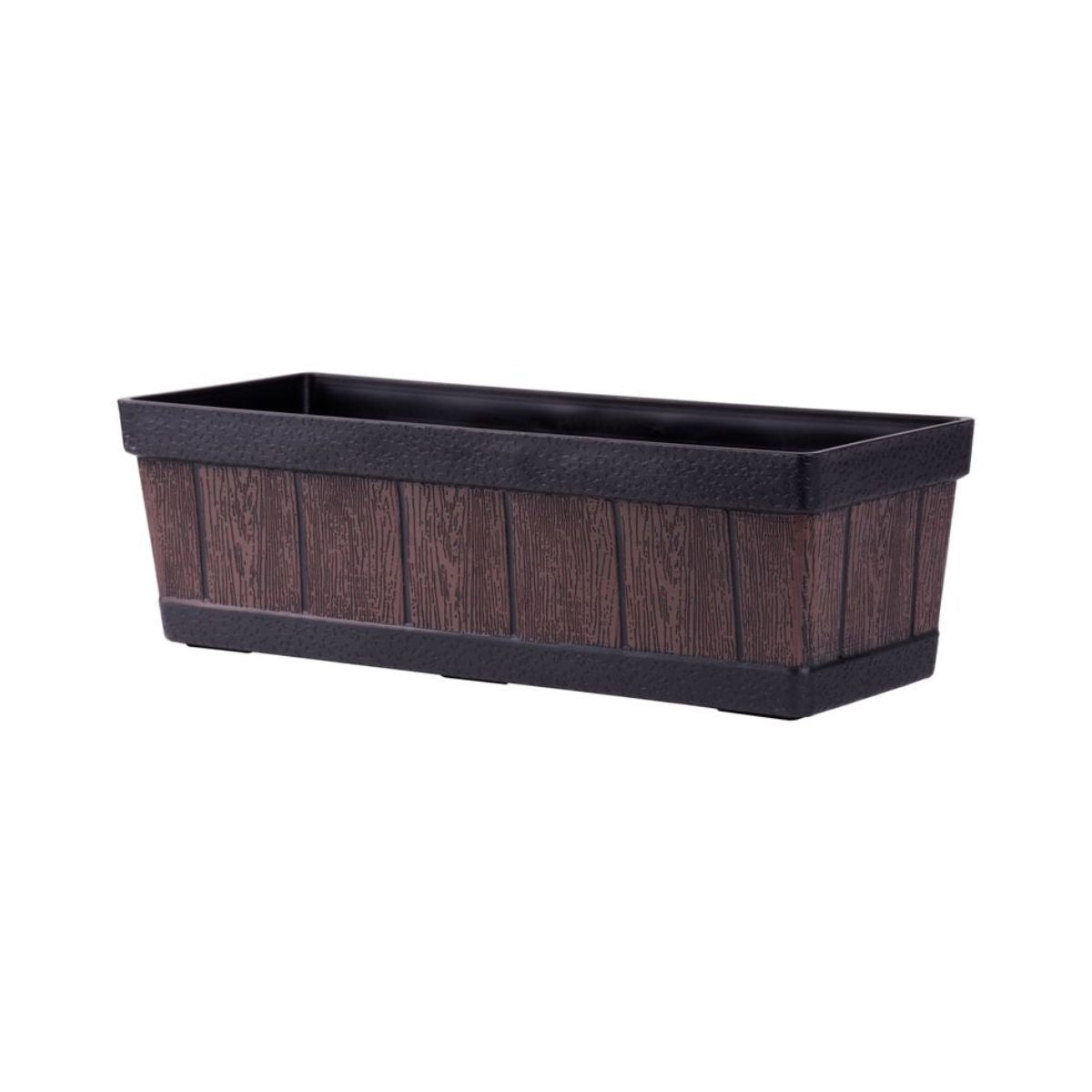 Jardiniera Strend Pro Woodeff, 15x47x17 cm, efect de lemn de tec, 1, hectarul.ro