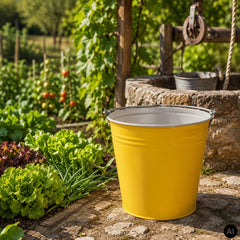 Galeata metalica galvanizata  Aix Caldari 15 l,  galbena