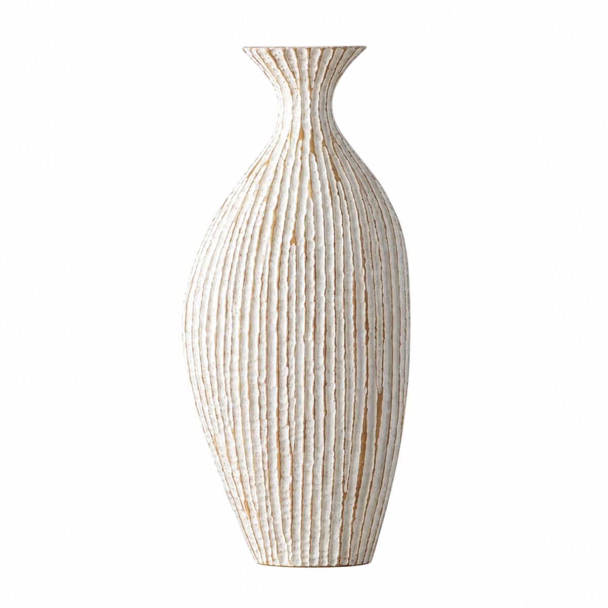 Vaza alba din polirasina 44 cm Nature Wood Yazhi, 1, hectarul.ro