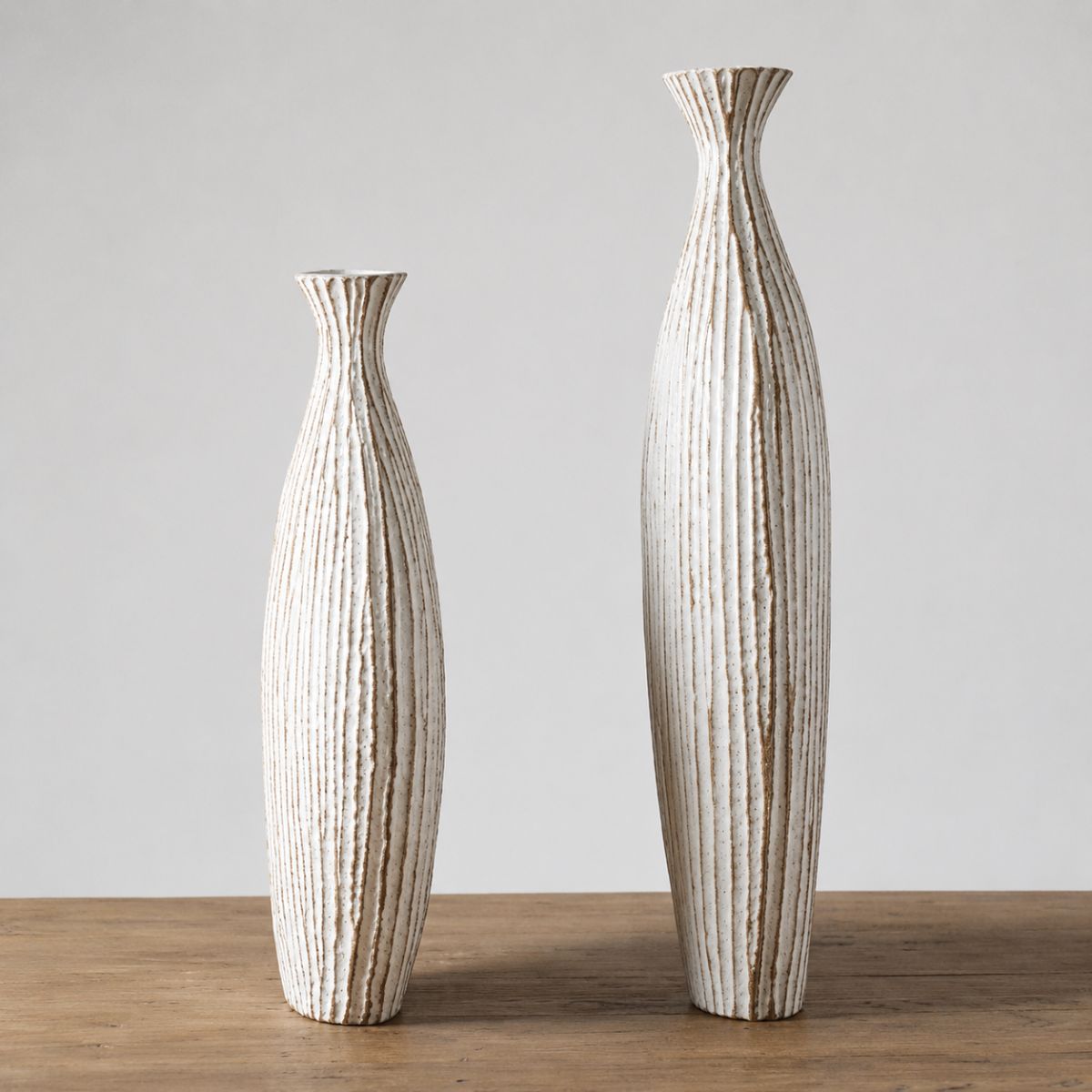 Vaza alba din polirasina 44 cm Nature Wood Yazhi, 4, hectarul.ro