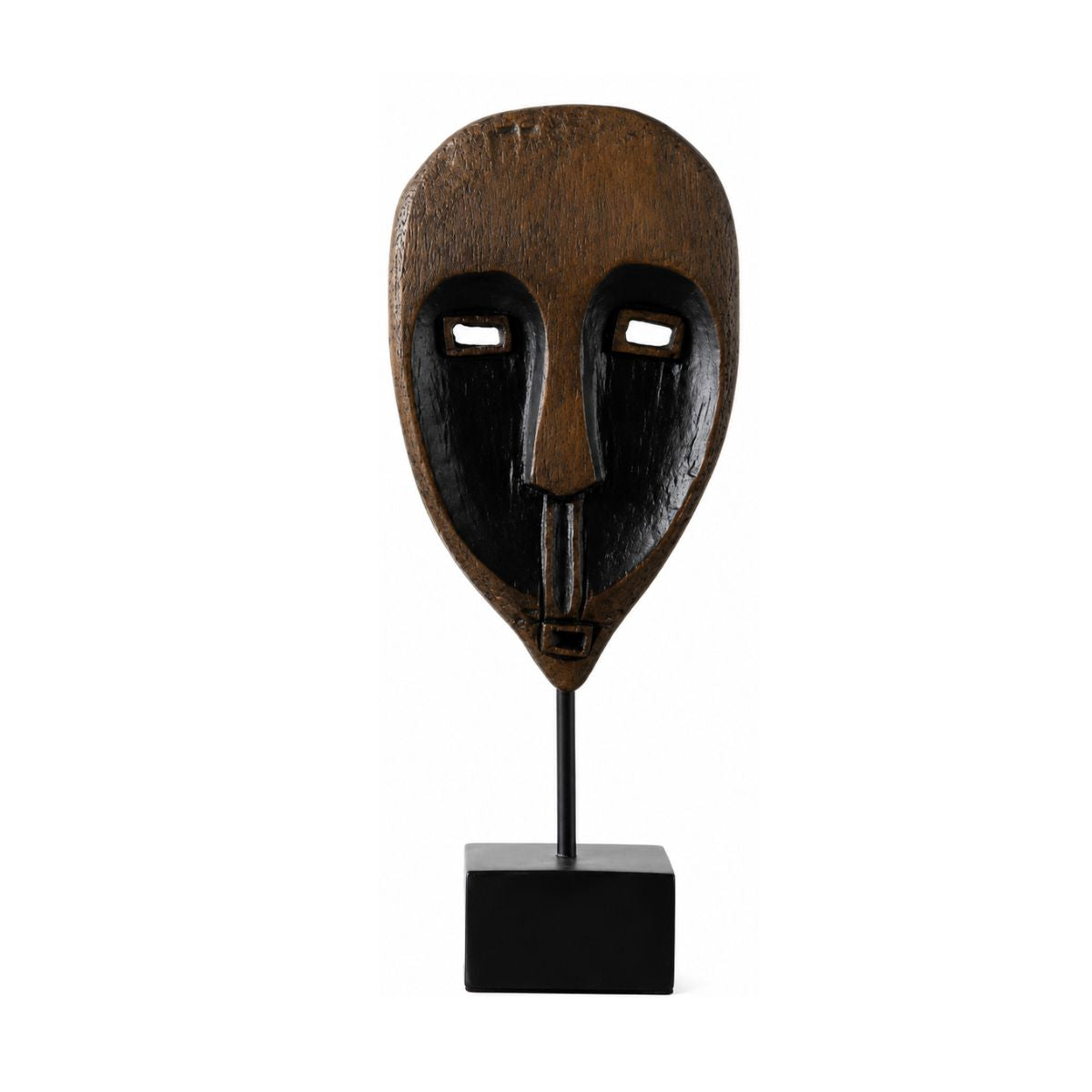 Decoratiune masca tribala maro din polirasina 40.5 cm Figurine Yazhi