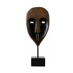 Decoratiune masca tribala maro din polirasina 40.5 cm Figurine Yazhi
