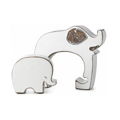 Set de 2 decoratiuni elefanti albi din polirasina 17.5 cm Yazhi