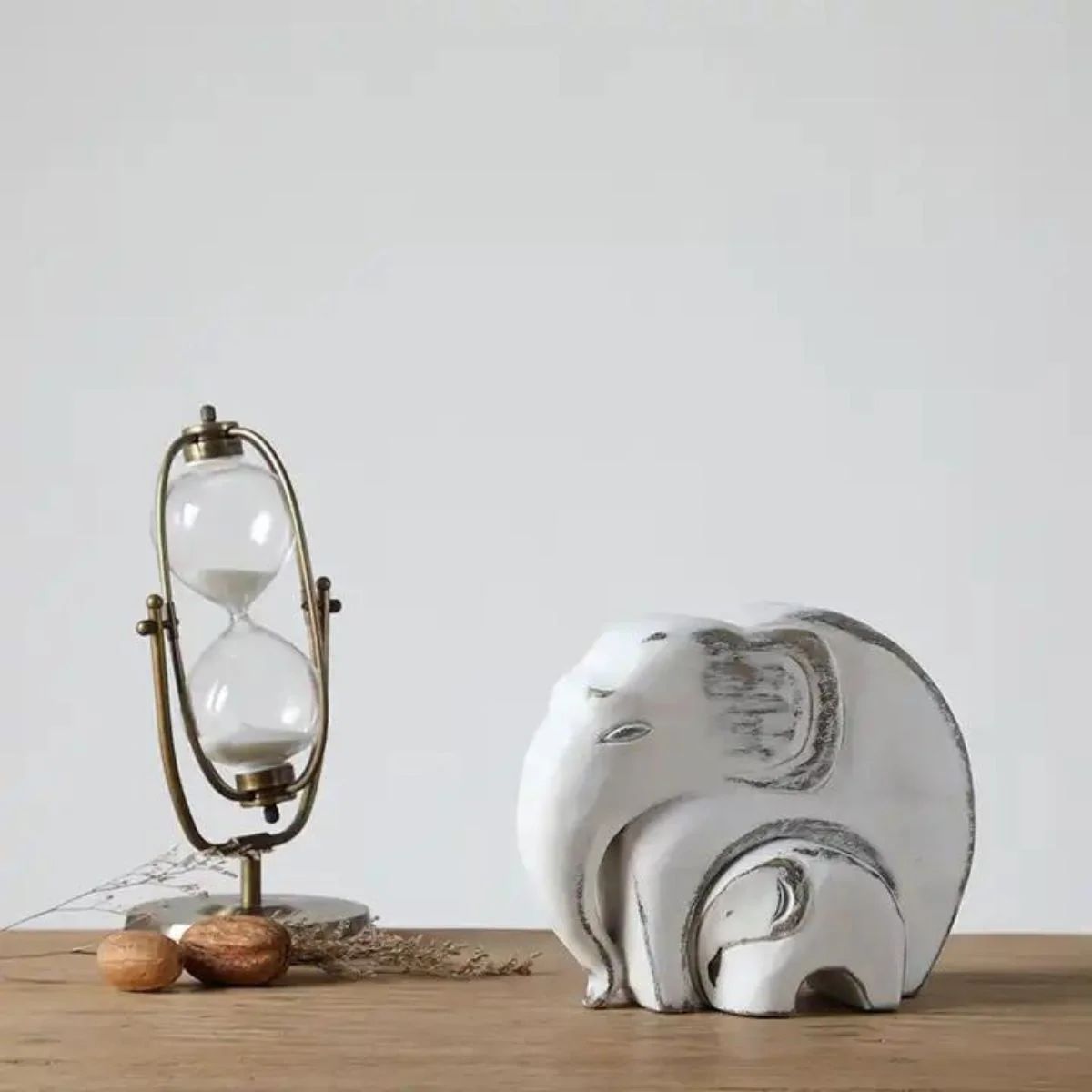 Set de 2 decoratiuni elefanti albi din polirasina 21.5 cm Yazhi, 5, hectarul.ro