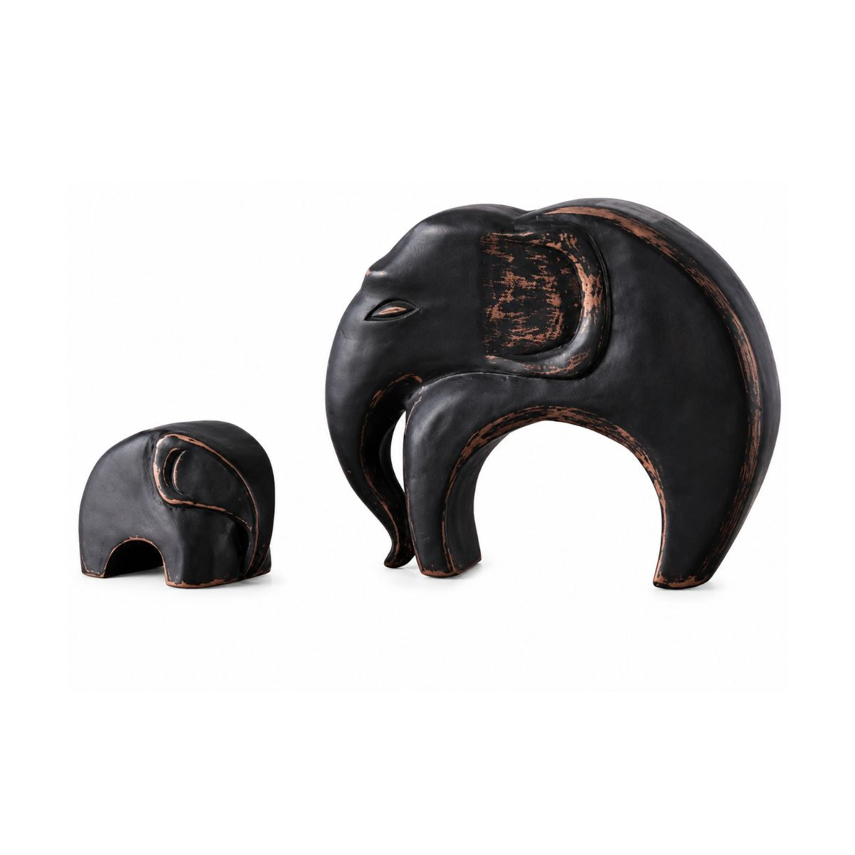 Set de 2 decoratiuni elefanti maro din polirasina 21.5 cm Yazhi, 1, hectarul.ro