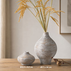 Vaza alba din polirasina 17.5 cm Straight Line Yazhi