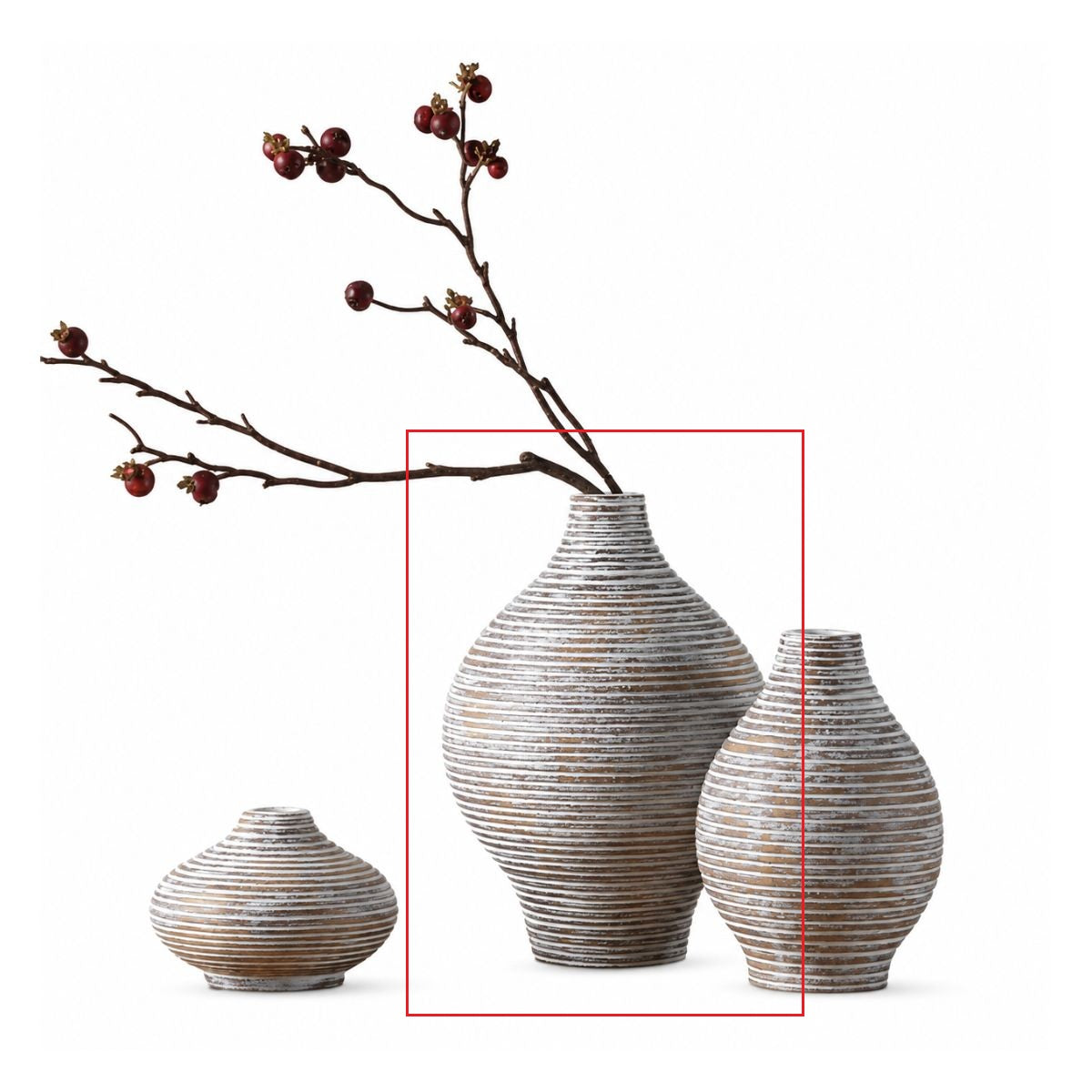 Vaza alba din polirasina 24 cm Straight Line Yazhi, 4, hectarul.ro