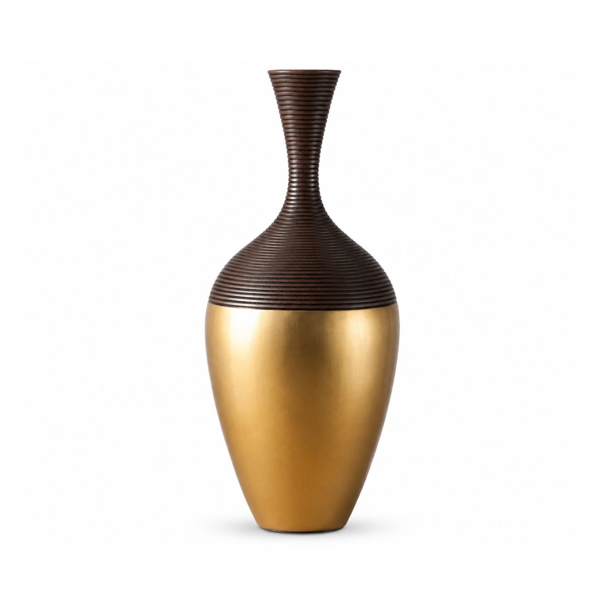 Vaza aurie si maro din polirasina 51 cm Imitate Wood Yazhi, 1, hectarul.ro