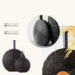 Vaza maro din polirasina 33.5 cm Spiral Yazhi