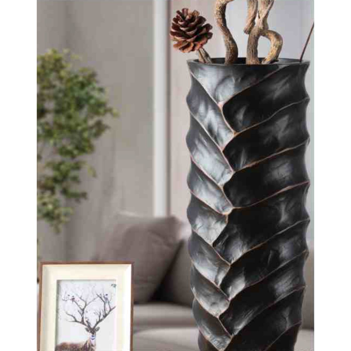 Vaza maro din polirasina 67 cm Rough Wood Yazhi, 2, hectarul.ro
