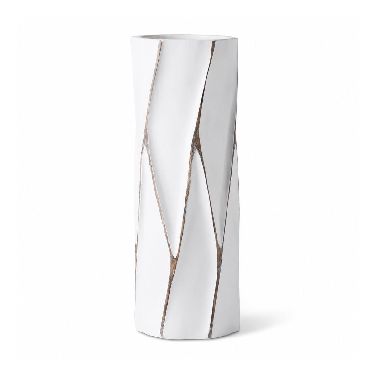 Vaza alba din polirasina 40 cm Rough Wood Yazhi, 1, hectarul.ro