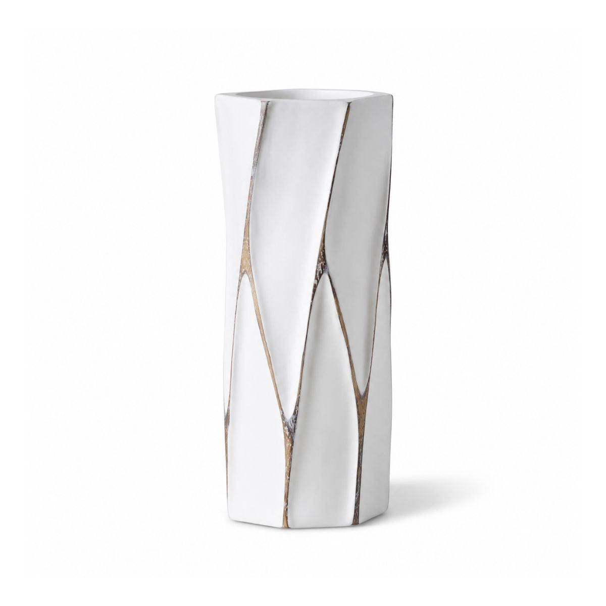 Vaza alba din polirasina 30 cm Rough Wood Yazhi, 1, hectarul.ro
