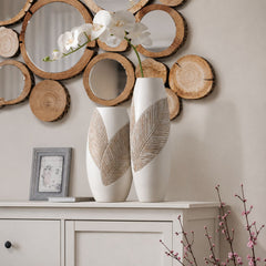 Vaza alba din polirasina 45 cm Leaf & Satin Yazhi