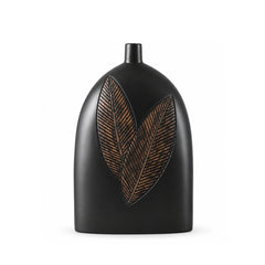 Vaza neagra din polirasina 35 cm Leaf & Satin Yazhi