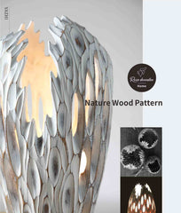 Veioza alba din polirasina 40.5 cm Nature Wood Yazhi