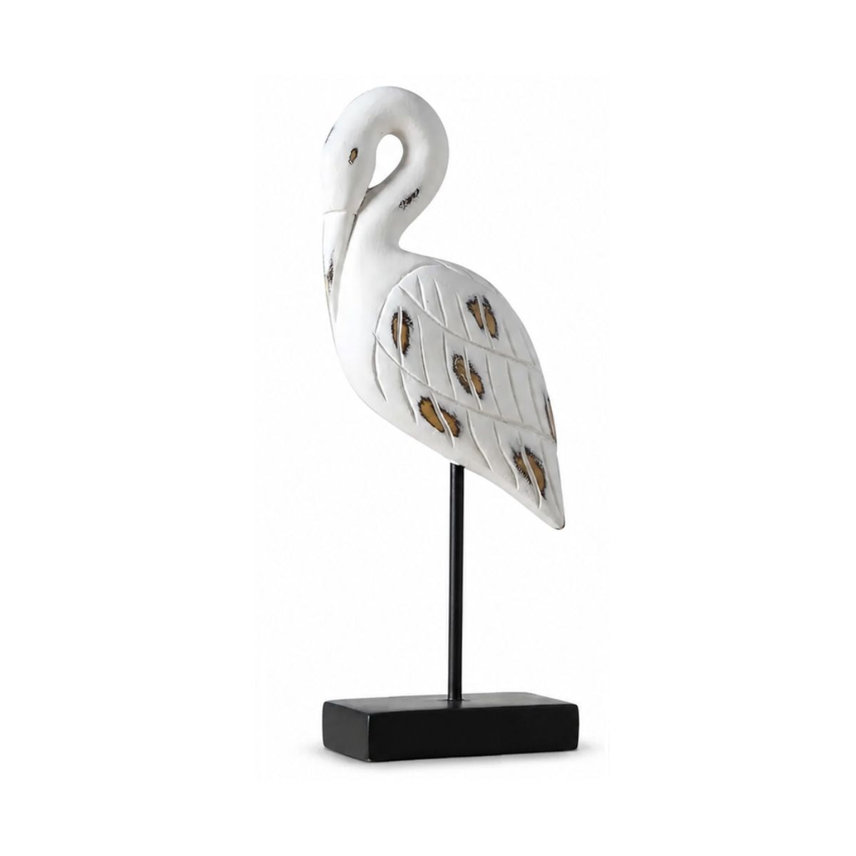 Decoratiune barza alba din polirasina 40 cm Yazhi, 1, hectarul.ro