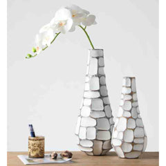 Vaza alba din polirasina 49.5 cm Geometry Yazhi