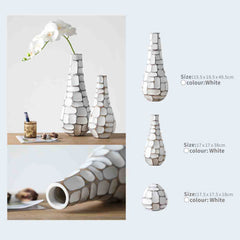 Vaza alba din polirasina 38 cm Geometry Yazhi