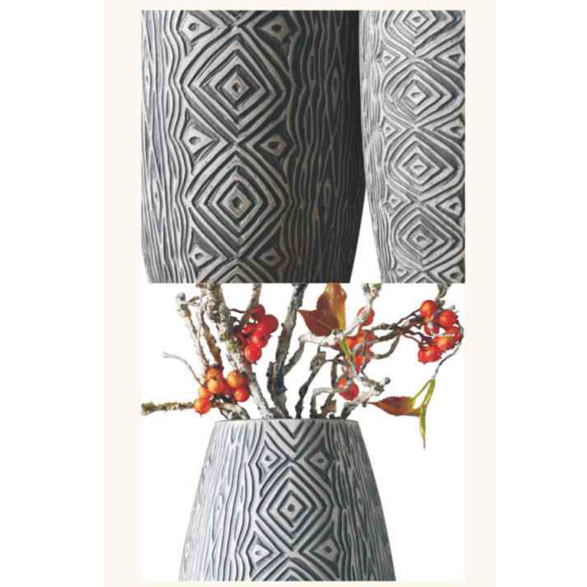 Vaza gri din polirasina 68.5 cm Thai Silk Yazhi, 3, hectarul.ro