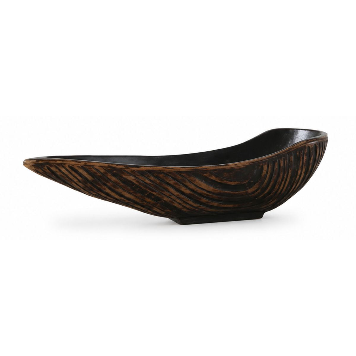 Platou de servire negru din polirasina 41.5 cm Annual Ring Yazhi