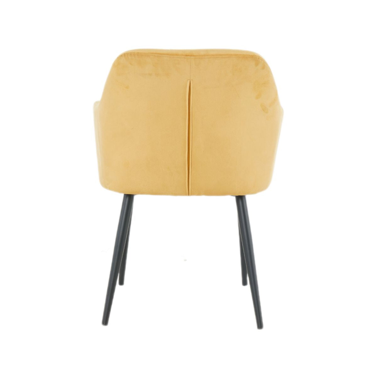 Scaun tip fotoliu living/dining, galben-piersica, tapiserie catifea, cadru metalic, fix, 56x56x84, Velvet