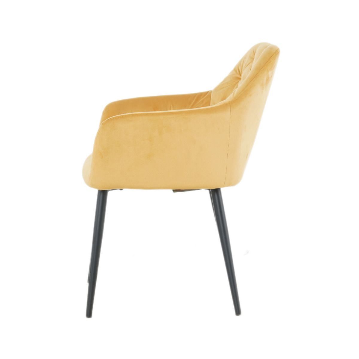 Scaun tip fotoliu living/dining, galben-piersica, tapiserie catifea, cadru metalic, fix, 56x56x84, Velvet