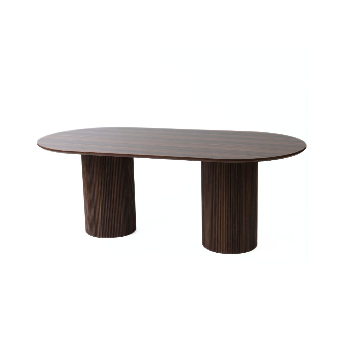 Masa dining ovala din MDF maro wenghe, 200X100X75 cm, Orlando HARO