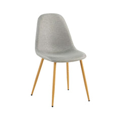 Scaun de bucatarie cu sezut textil gri si picioare metalice maro stejar, 50x44x85 cm, Celeste HARO