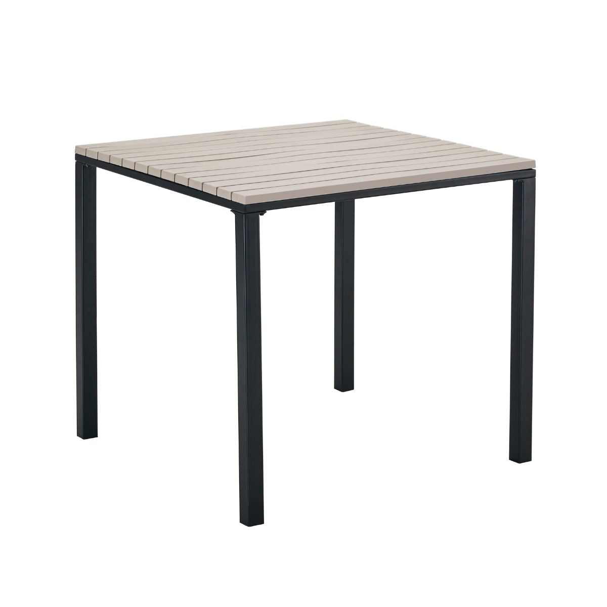 Masa terasa/gradina taupe din metal si polipropilena, 80x80x74, Oakville Bistro, 1, hectarul.ro