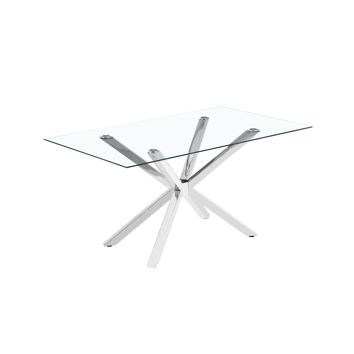 Masa transparenta din sticla si metal 150x90x75 cm Clario HARO, 1, hectarul.ro