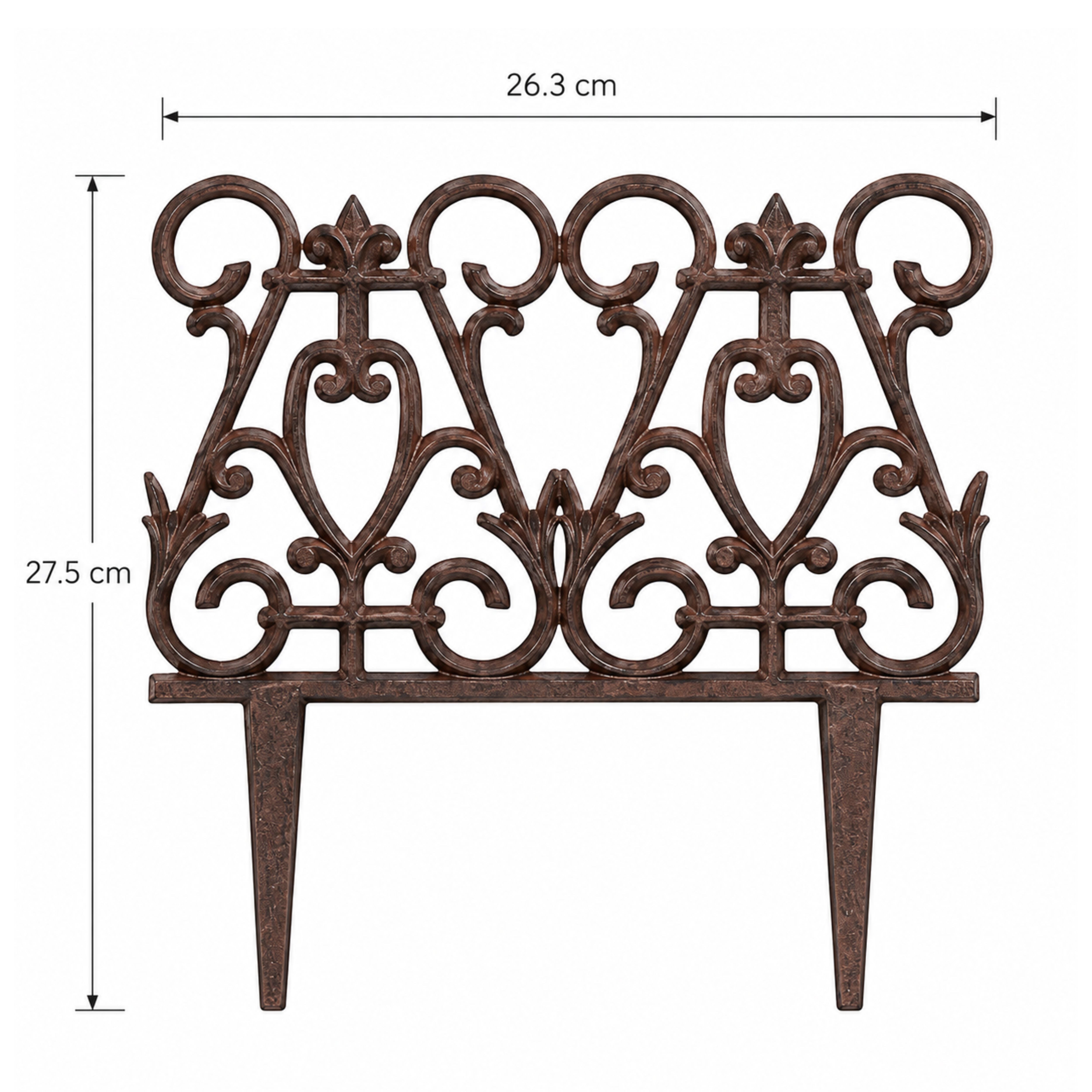Gard decorativ ruginiu din otel turnat 26x27cm Victorian Esschert Design, 4, hectarul.ro