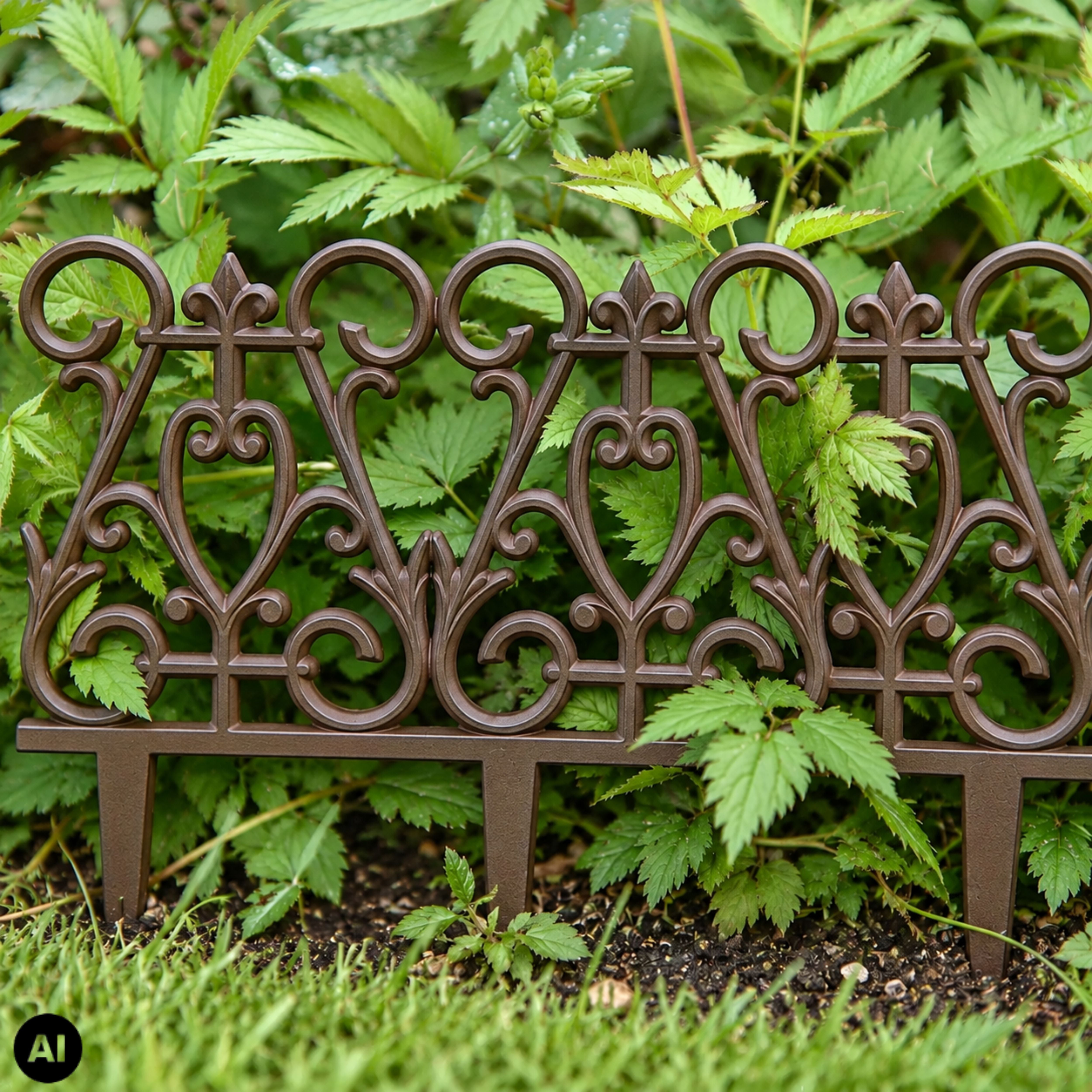 Gard decorativ ruginiu din otel turnat 26x27cm Victorian Esschert Design, 3, hectarul.ro