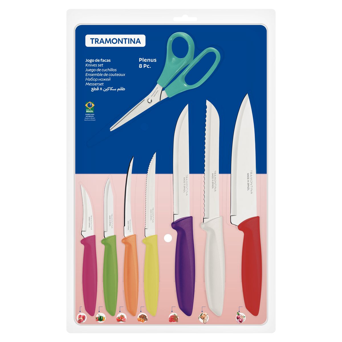 Set cutite si foarfeca din inox 8 piese Plenus Tramontina