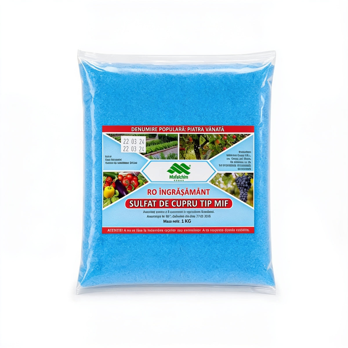 Sulfat de cupru pentahidrat – Piatră Vânătă – Tip MIF, 1 kg – Mifalchim