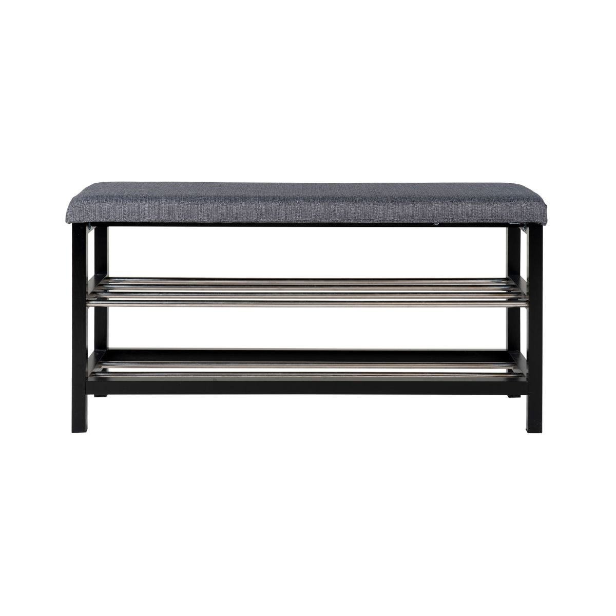 Bancheta cu suport pentru incaltaminte 100 cm, din poliester, lemn si otel Padova House Nordic