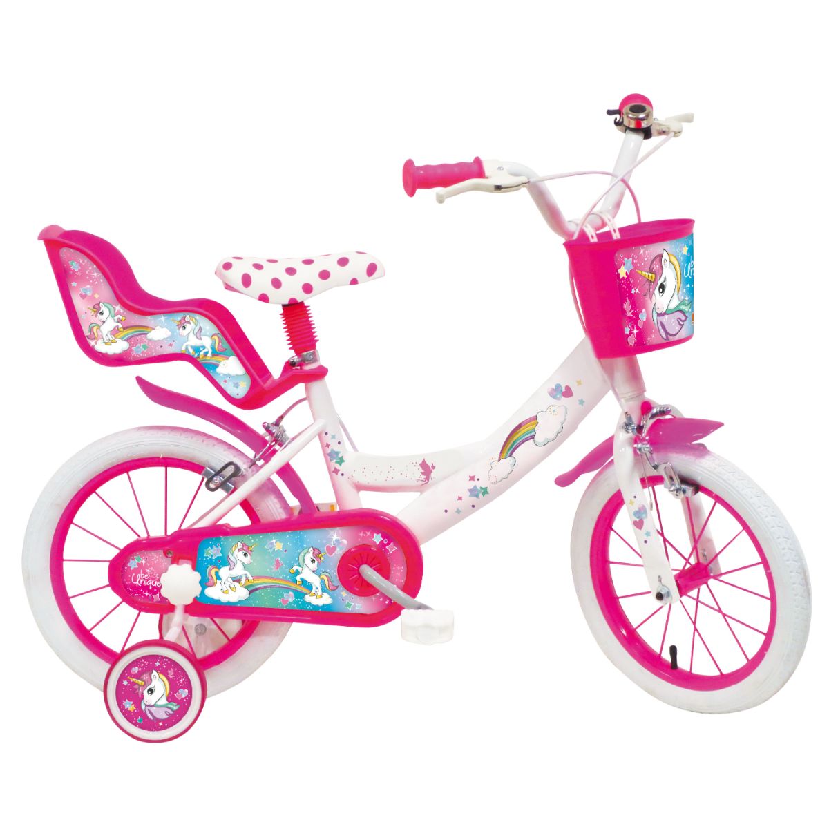 Bicicleta pentru copii cu roti ajutatoare 14'' UNICORN