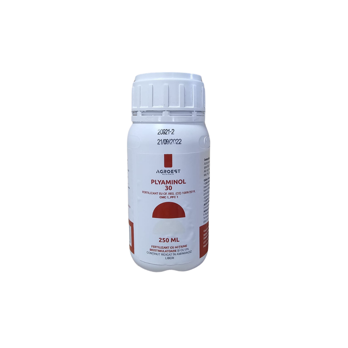 Biostimulator cu aminoacizi liberi 30% Plyaminol 30, 0.5 litri