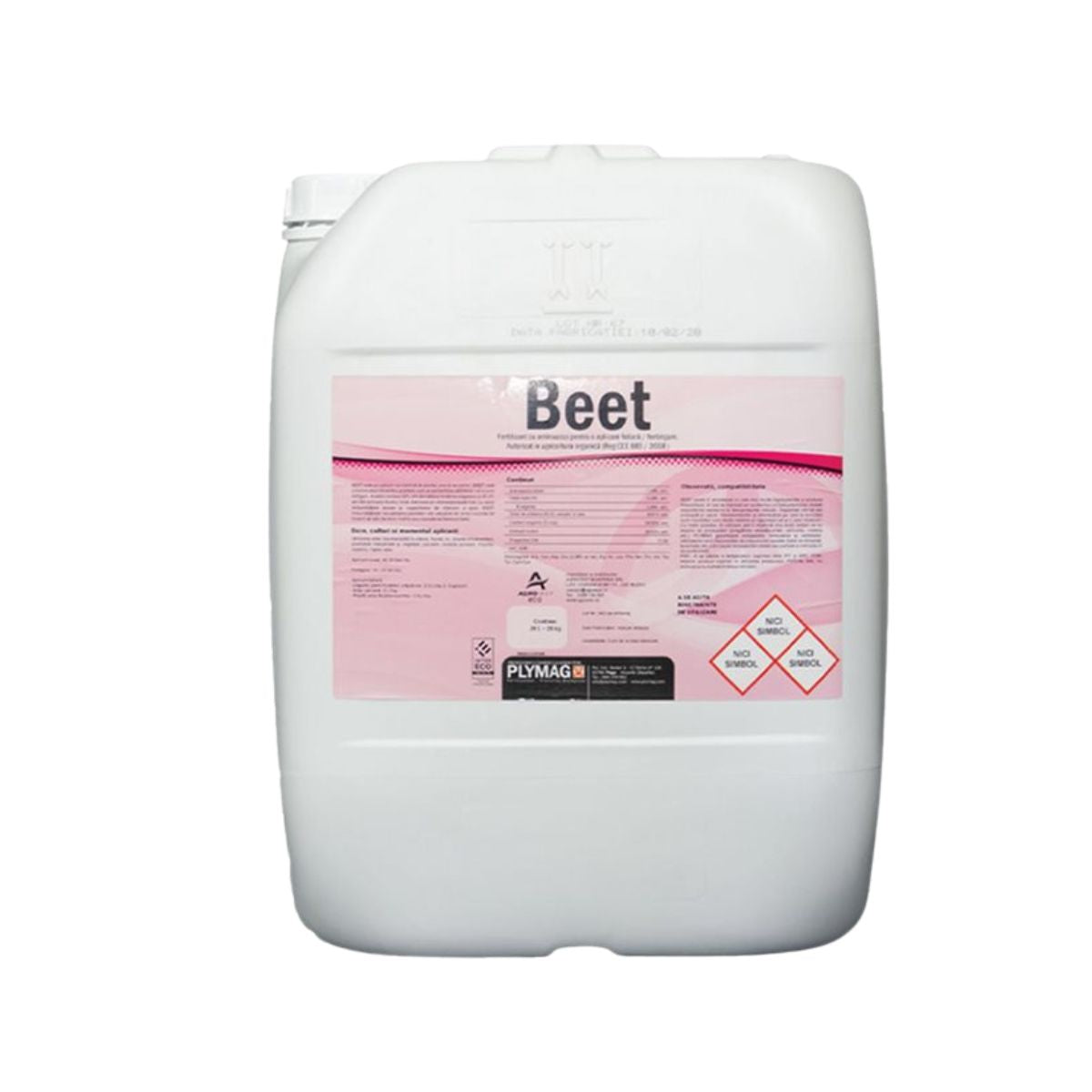 Biostimulator ecologic cu materie organica 52%, potasiu si acizi humici Beet, 20 L
