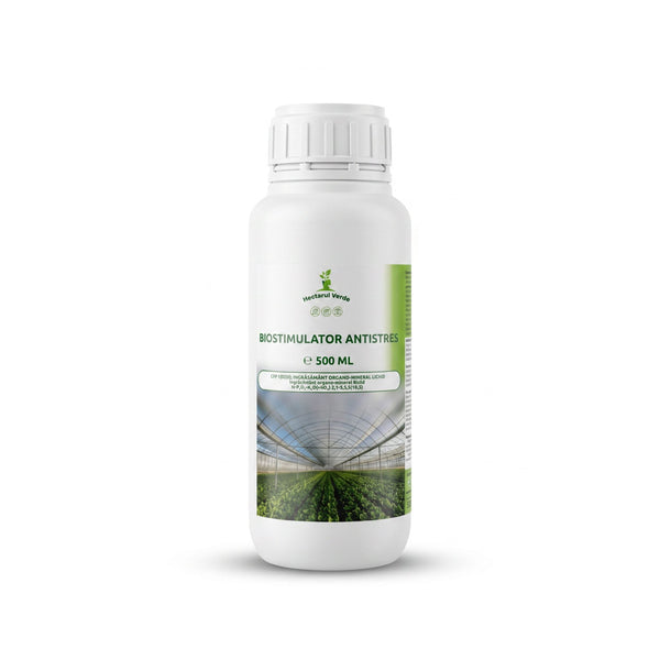 Biostimulator antistres Hectarul Verde 500 ml cu alge marine și aminoacizi pentru plante stresate de secetă sau transplantare