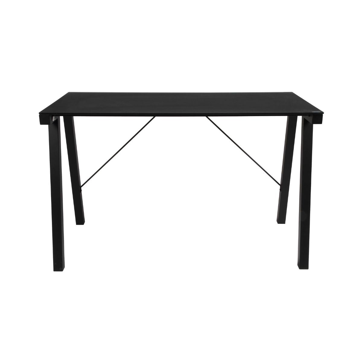 Birou negru din sticla mata si otel, 125 x 65 cm, Typhoon Actona