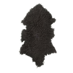 Blana naturala de oaie Tibetana, 90x110 cm, culoare Gri