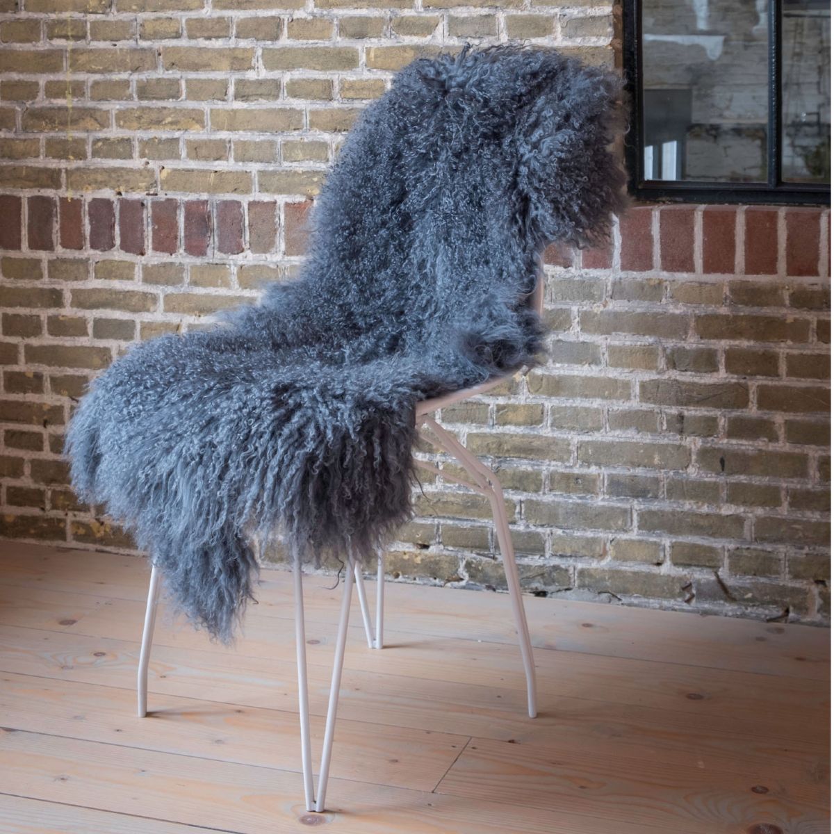 Blana naturala de oaie Tibetana, 90x110 cm, culoare Petrol, 1, hectarul.ro