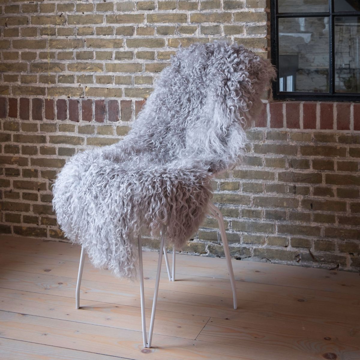 Blana naturala de oaie Tibetana, 90x110 cm, culoare taupe, 2, hectarul.ro