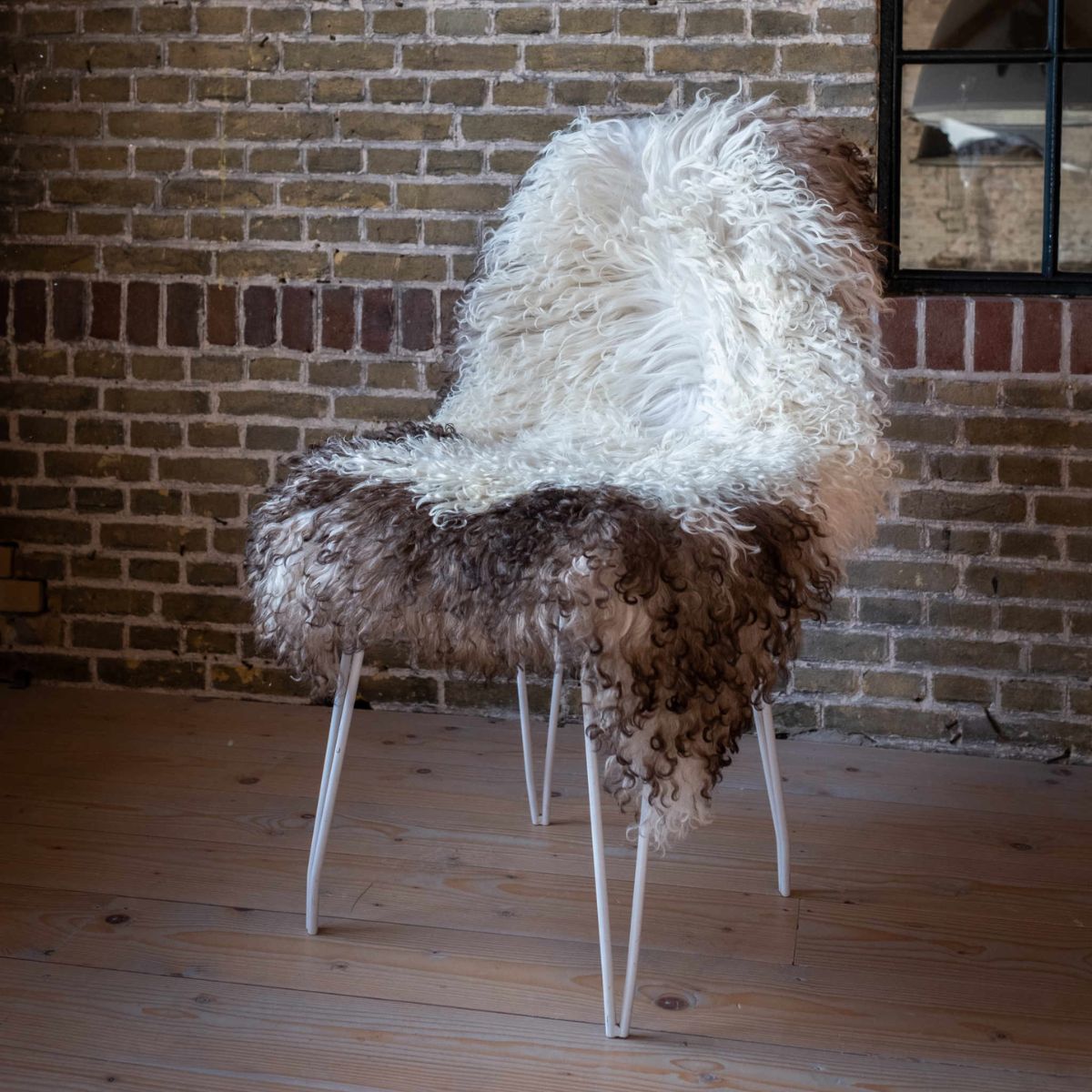 Blana naturala de oaie tibetana creata, 100x110 cm, culoare maro, 2, hectarul.ro