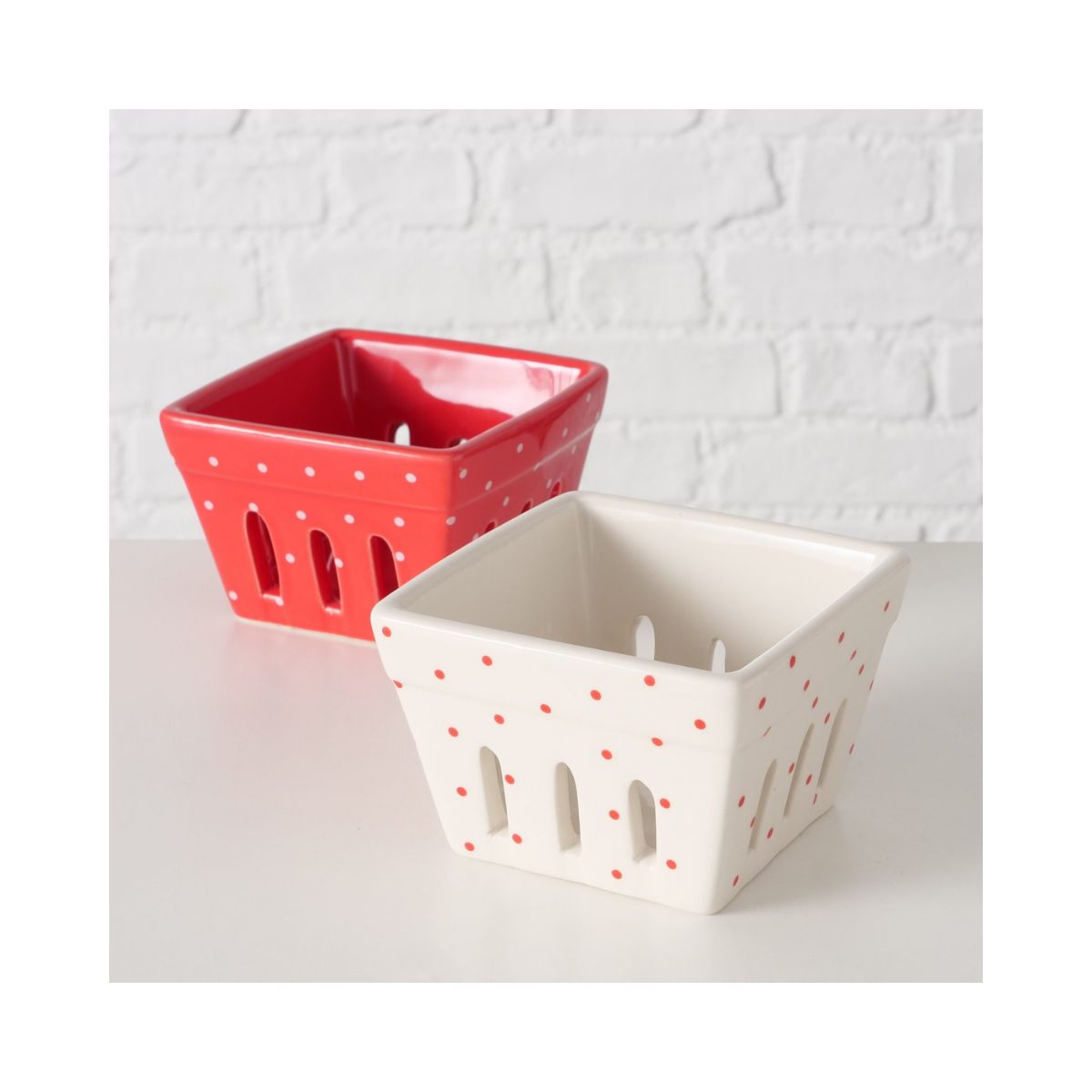 Bol de servire rosu din ceramica Lilly Boltze, 3, hectarul.ro