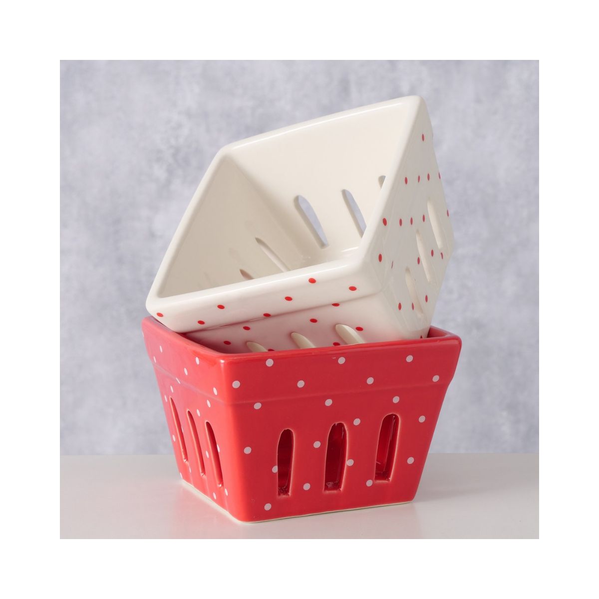 Bol de servire rosu din ceramica Lilly Boltze, 4, hectarul.ro