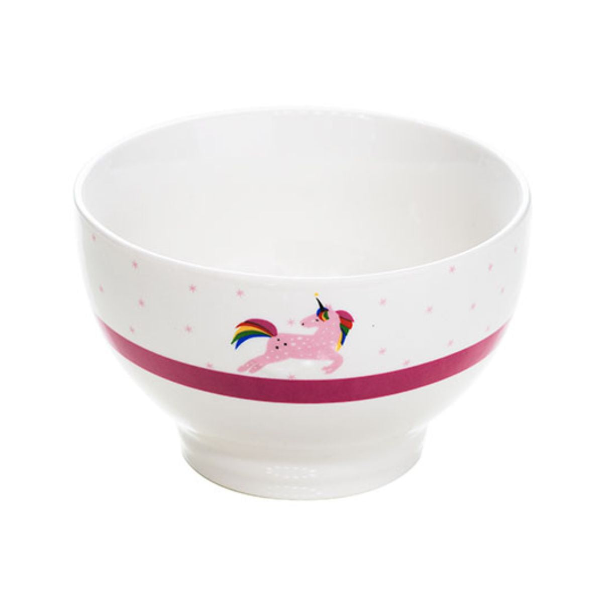 Bol din portelan Ø13 x 8,2 cm alb/roz Unicorn Cosy&Trendy, 1, hectarul.ro