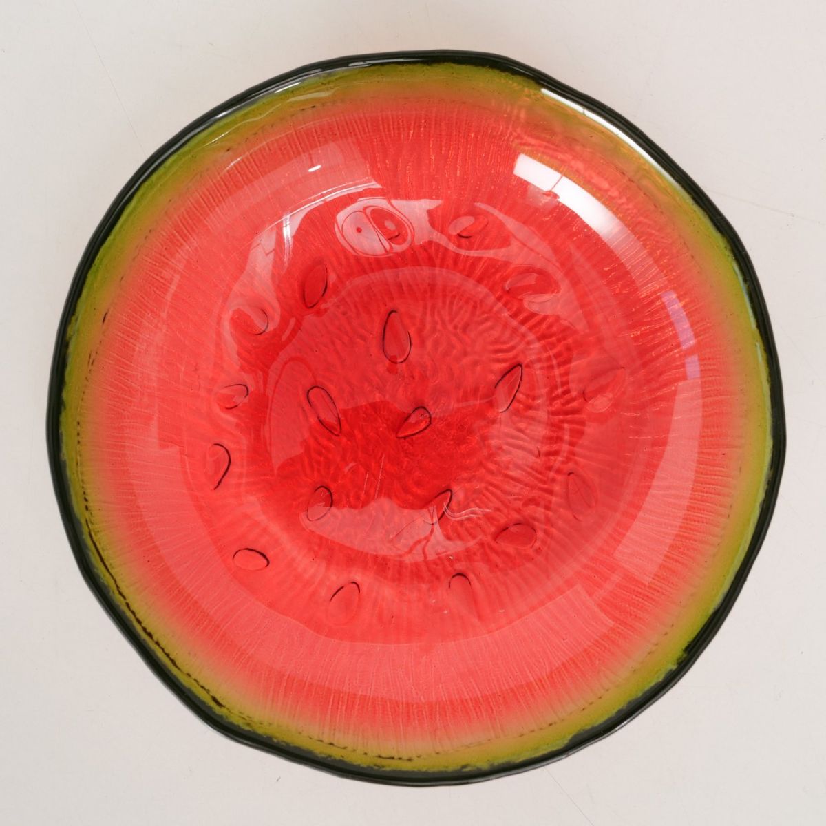 Bol rosu/verde din sticla Ø16 cm, 200 ml, Fruity Boltze design pepene, 3, hectarul.ro
