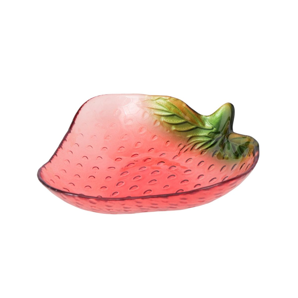 Bol rosu/verde din sticla 16 x 15,5 cm, 150 ml, Fruity Boltze design capsuna, 1, hectarul.ro