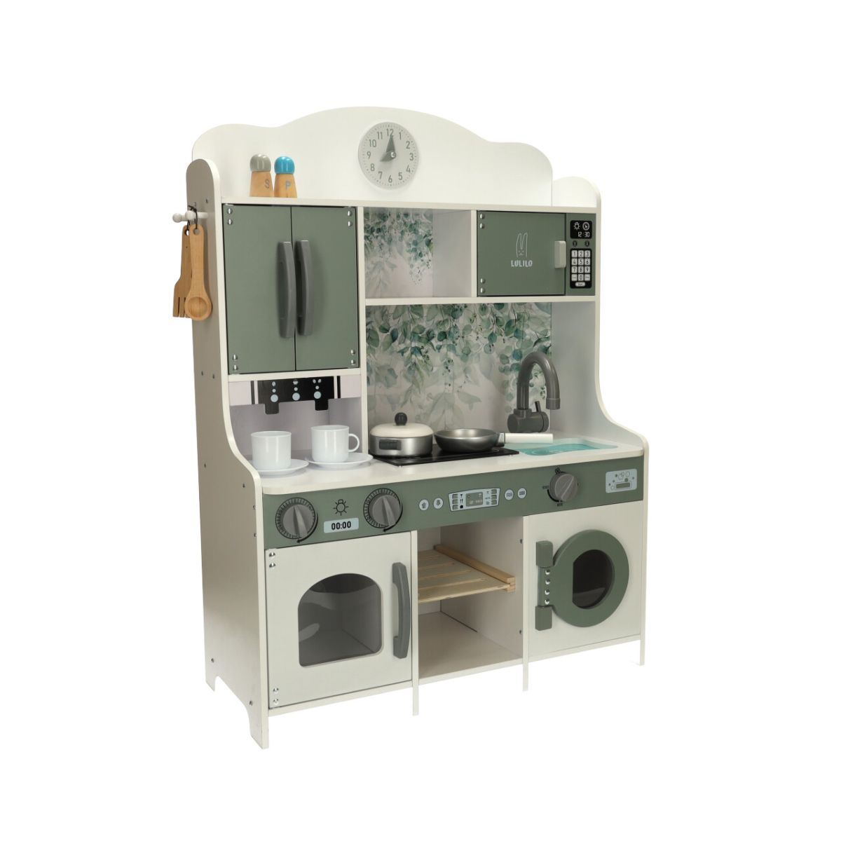 Bucatarie din lemn pentru copii cu accesorii si espressor, LULILO SALIKO, 6, hectarul.ro